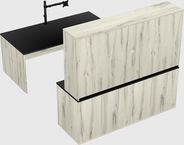 Bureau parallèle avec crédence