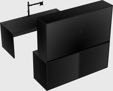 Parallel desk with credenza
