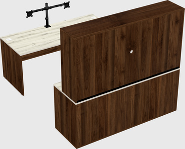 Parallel desk with credenza