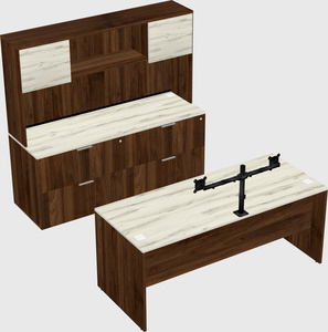 Bureau parallèle avec crédence