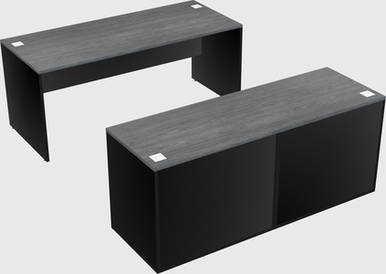 Parallel desk with credenza
