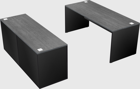 Parallel desk with credenza