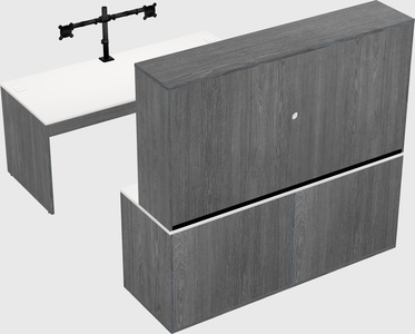 Parallel desk with credenza