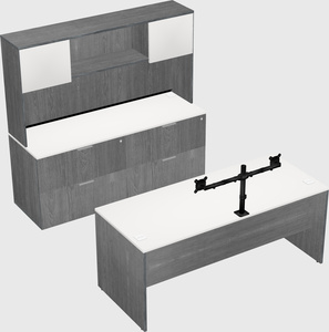 Parallel desk with credenza