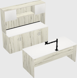 Parallel desk with credenza