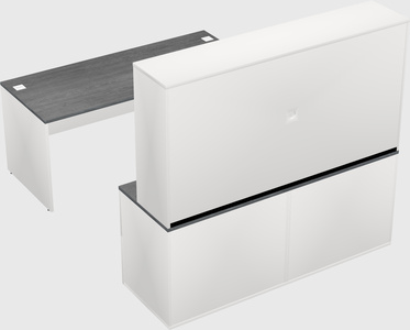 Parallel desk with credenza