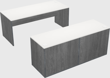 Parallel desk with credenza