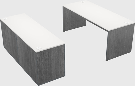 Parallel desk with credenza