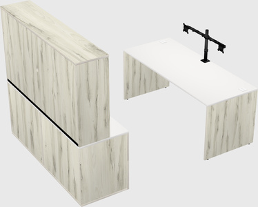 Parallel desk with credenza