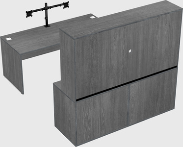 Parallel desk with credenza