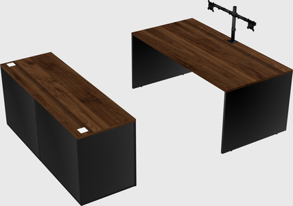 Parallel desk with credenza