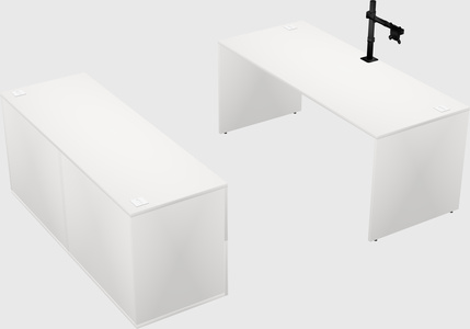 Parallel desk with credenza