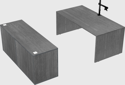 Parallel desk with credenza