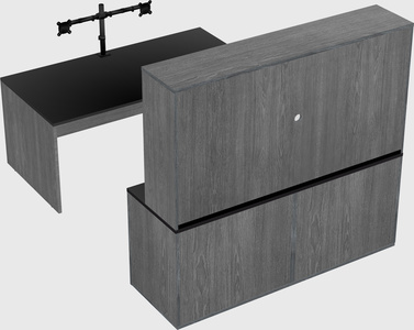 Bureau parallèle avec crédence