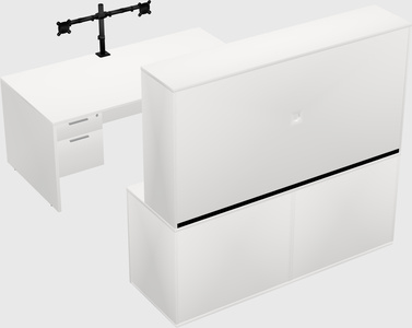 Parallel desk with credenza