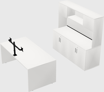 Parallel desk with credenza