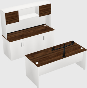 Parallel desk with credenza