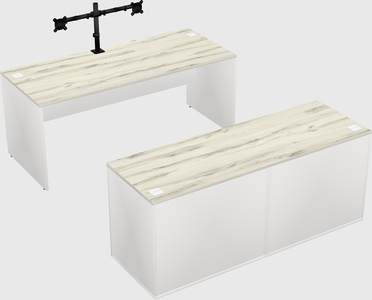 Parallel desk with credenza