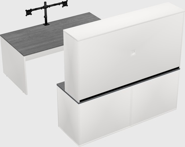 Parallel desk with credenza