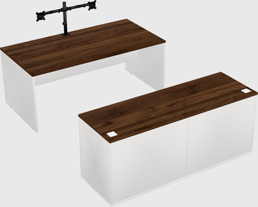 Parallel desk with credenza
