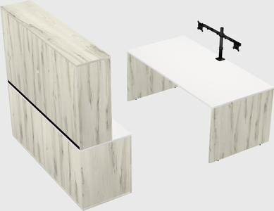 Parallel desk with credenza