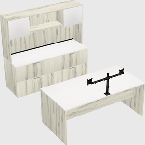 Parallel desk with credenza