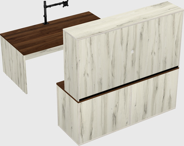 Parallel desk with credenza