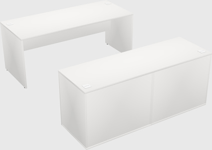 Parallel desk with credenza