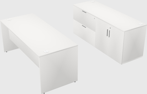 Parallel desk with credenza