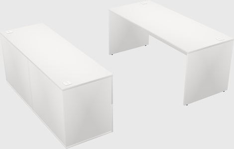 Parallel desk with credenza