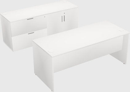 Parallel desk with credenza