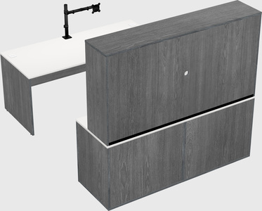 Parallel desk with credenza