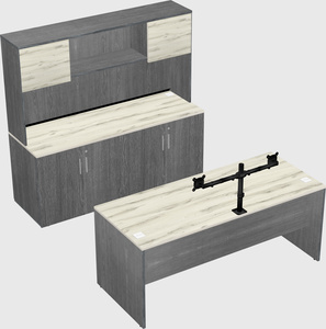 Parallel desk with credenza