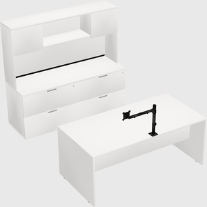 Parallel desk with credenza