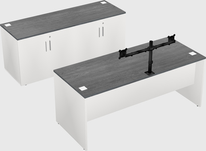Parallel desk with credenza