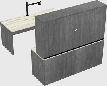 Parallel desk with credenza