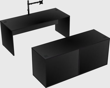 Parallel desk with credenza