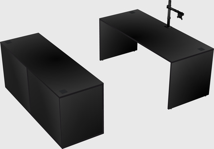 Parallel desk with credenza