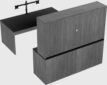 Parallel desk with credenza