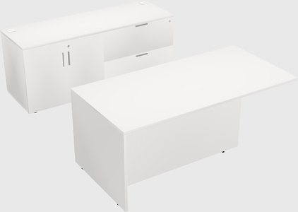 Executive parallel desk with credenza