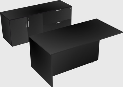 Executive parallel desk with credenza