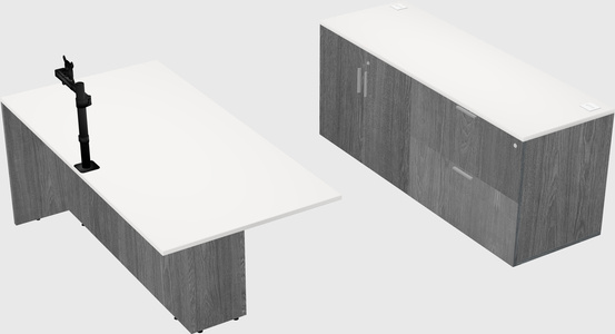 Executive parallel desk with credenza