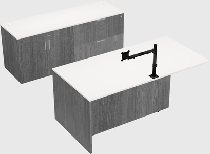 Executive parallel desk with credenza