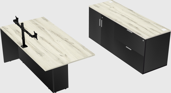 Executive parallel desk with credenza