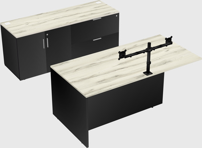 Executive parallel desk with credenza