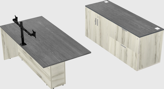 Executive parallel desk with credenza