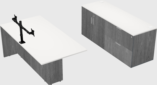 Executive parallel desk with credenza