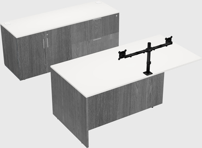 Executive parallel desk with credenza