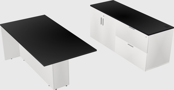 Executive parallel desk with credenza