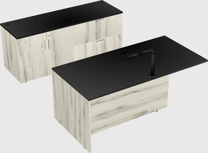 Executive parallel desk with credenza